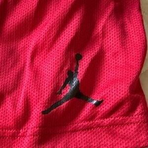 Jordan Bright red and black reversable  Athletic Shorts with Black Jumpman